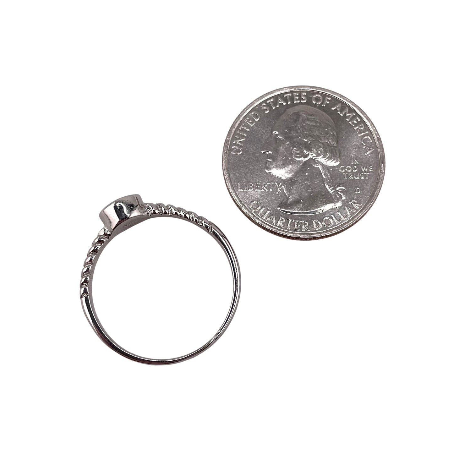 Blue Lab Opal Circle Round Ring Sterling Silver