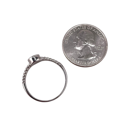 Blue Lab Opal Circle Round Ring Sterling Silver