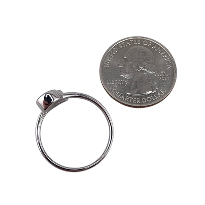 Blue Lab Opal Pear Circle Ring Sterling Silver