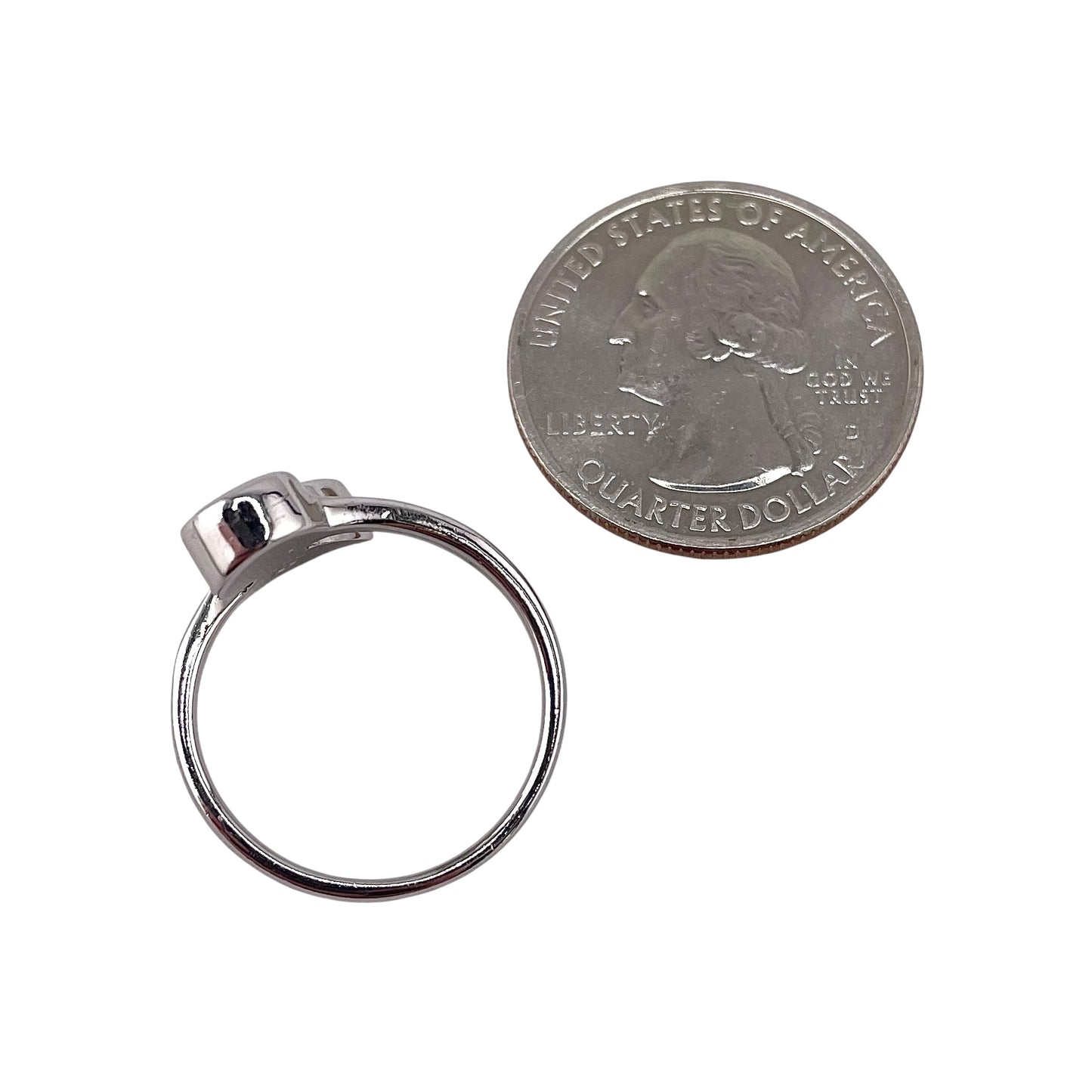 White Lab Opal Pear Circle Ring Sterling Silver