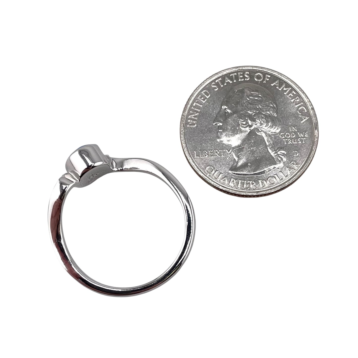 Blue Lab Oval Opal Wave Band Ring Sterling Silver