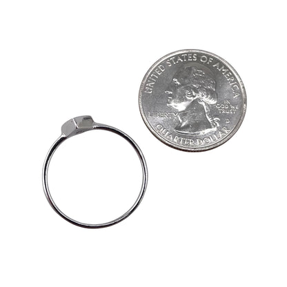 White Lab Opal Diamond Shape Ring Sterling Silver