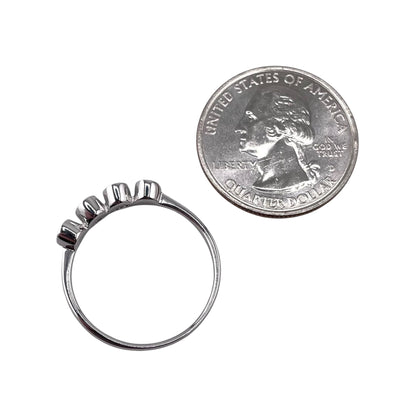 White Lab Opal Oval Row Ring Sterling Silver