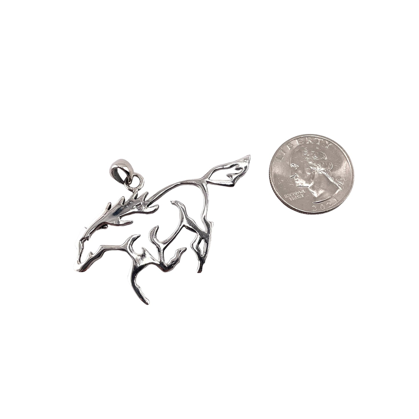 Horse Bronco Cut Out Pendant Sterling Silver