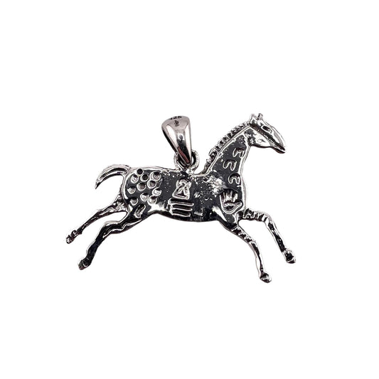 Horse Stamped Pendant Sterling Silver