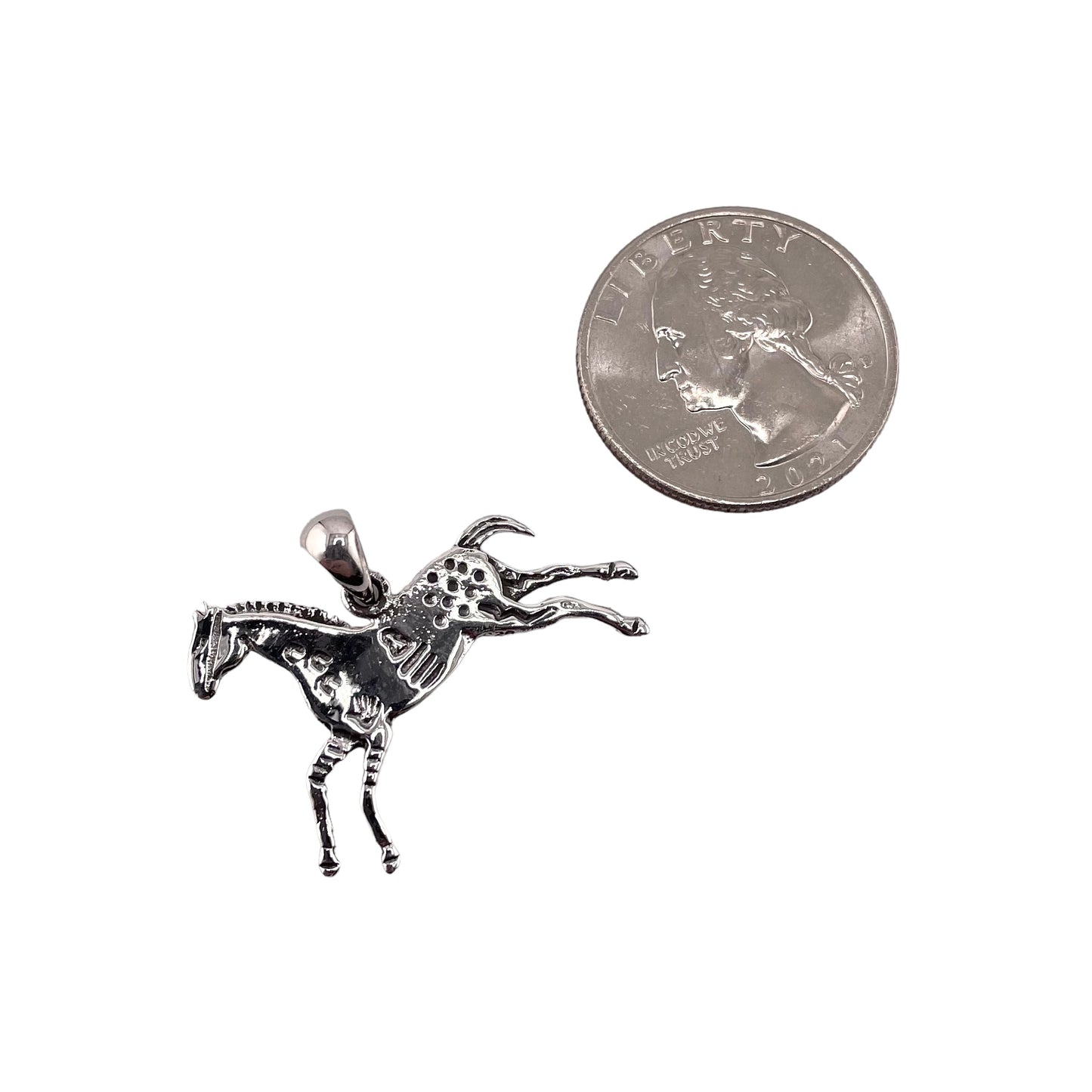 Horse Stamped Pendant Sterling Silver