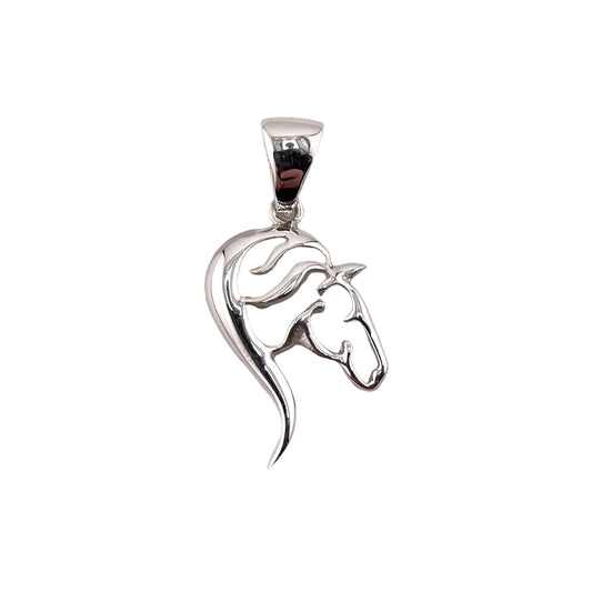 Horse Head Cut Out Pendant Sterling Silver