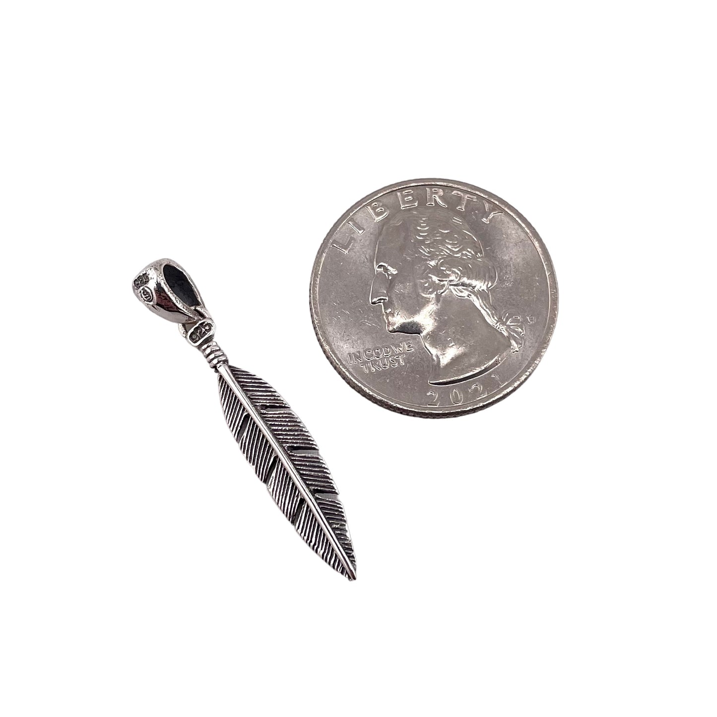 Feather Small Pendant Sterling Silver