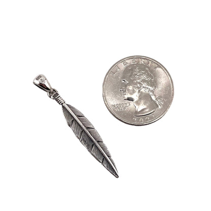 Feather Large Pendant Sterling Silver