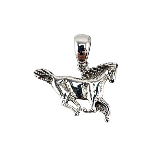 Galloping Horse Pendant Sterling Silver