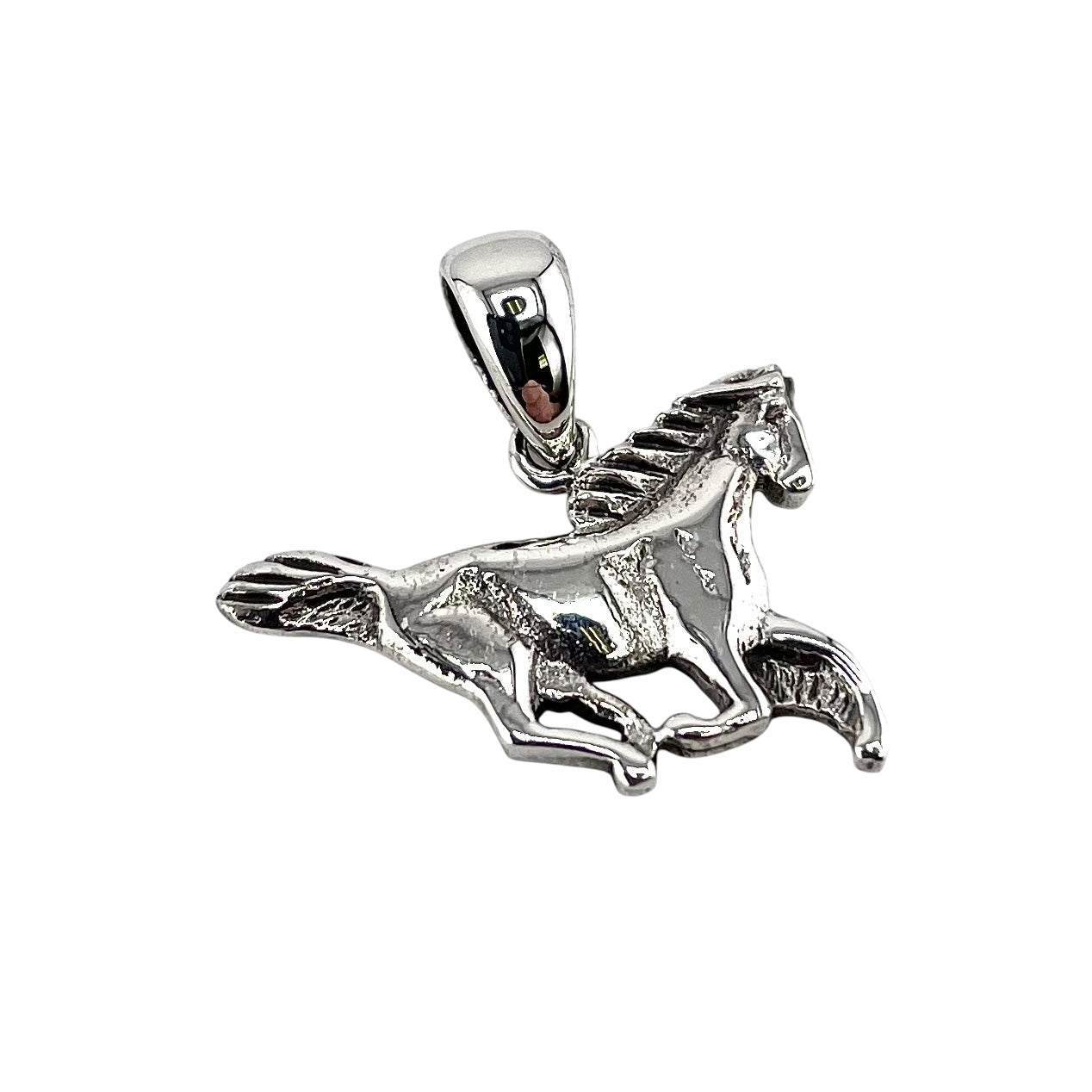 Galloping Horse Pendant Sterling Silver