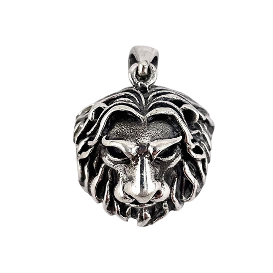 Lion Head Pendant Sterling Silver