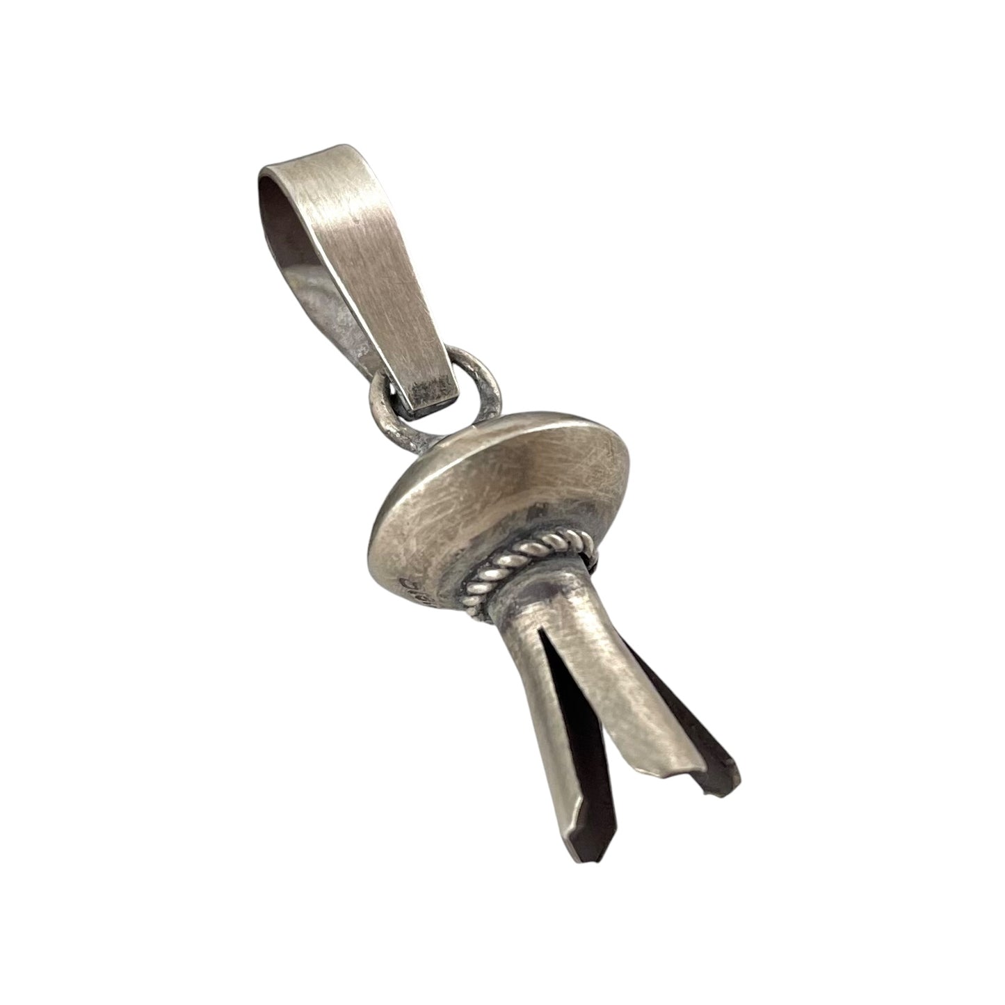 Monica Smith Roped Mini Blossom Pendant Navajo Sterling Silver