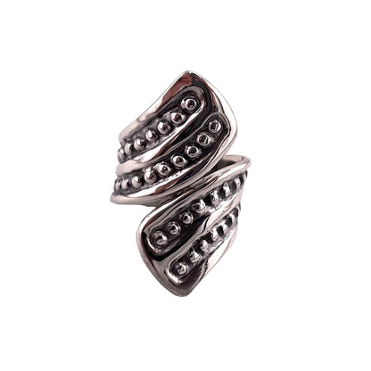 Dotted Bead Ring Sterling Silver