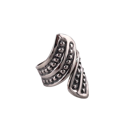 Dotted Bead Ring Sterling Silver