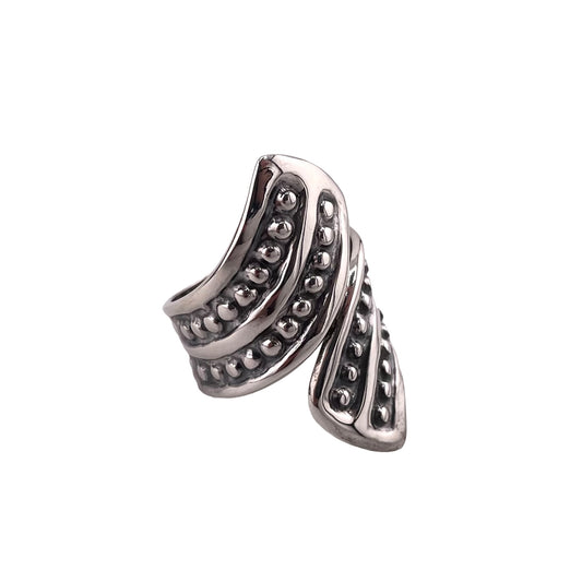 Dotted Bead Ring Sterling Silver