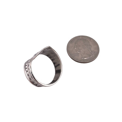 Dotted Bead Ring Sterling Silver