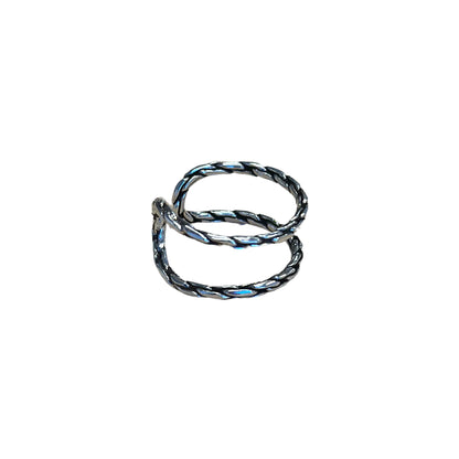 Braided 10mm Cuff Ring Sterling Silver