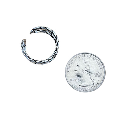 Braided 10mm Cuff Ring Sterling Silver