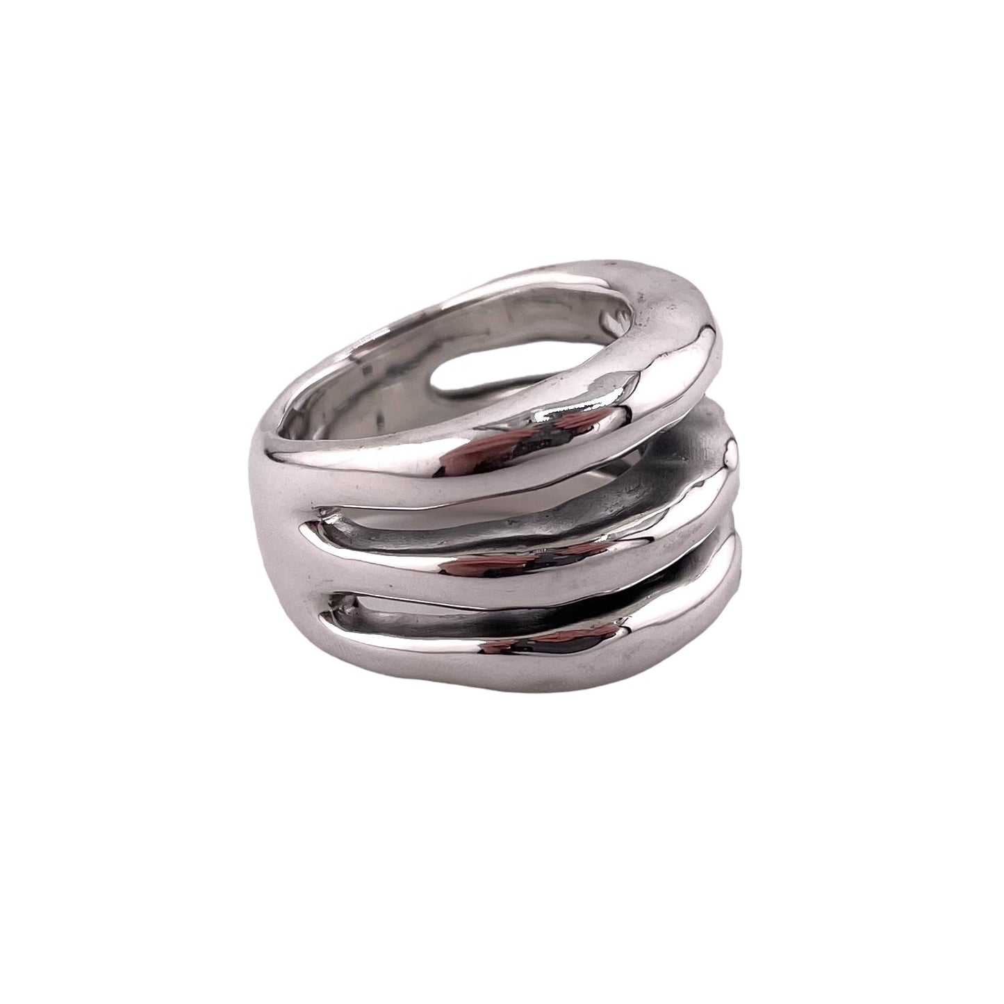 3 Bar 17mm Row Ring Sterling Silver
