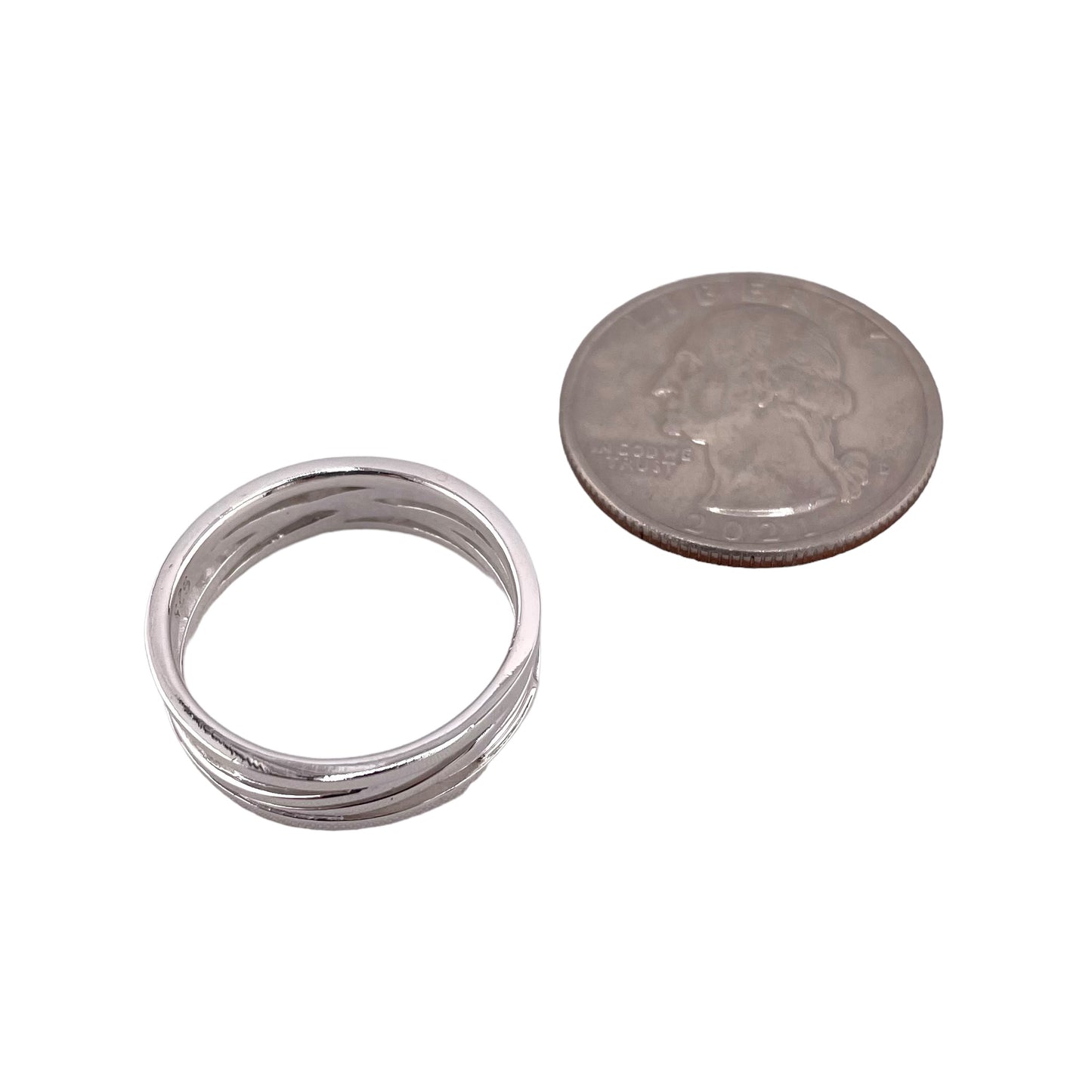 Criss Cross Band Ring Sterling Silver