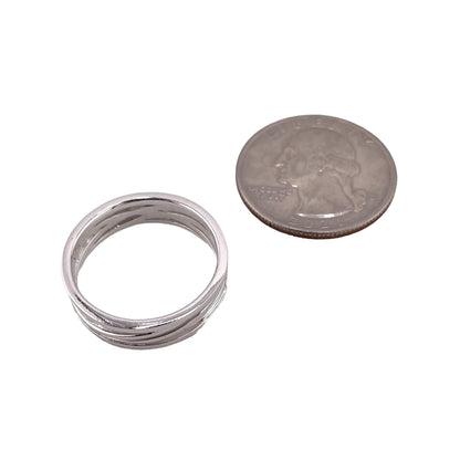 Criss Cross Band Ring Sterling Silver