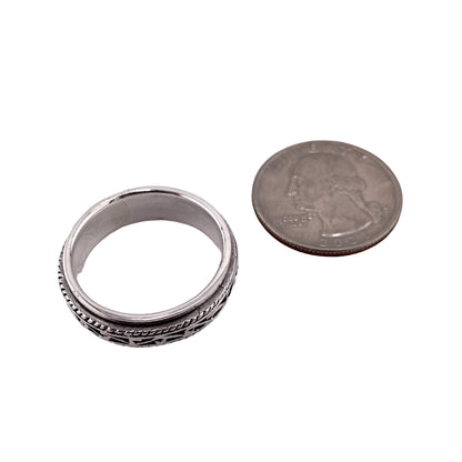 S Hook Spinner Band Ring Sterling Silver