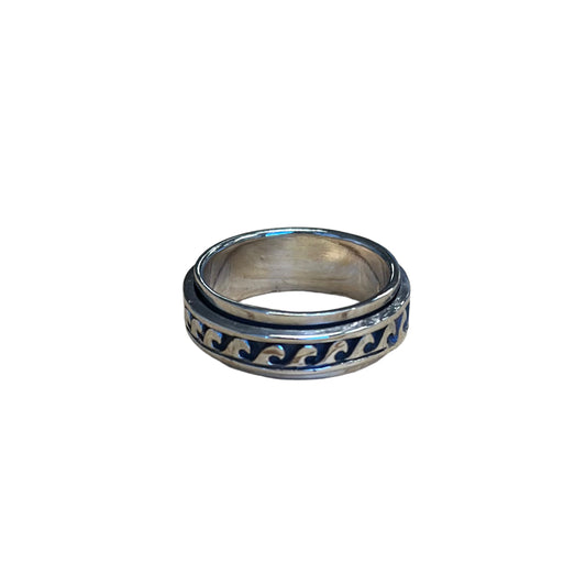 Wave Spinner Ring Sterling Silver