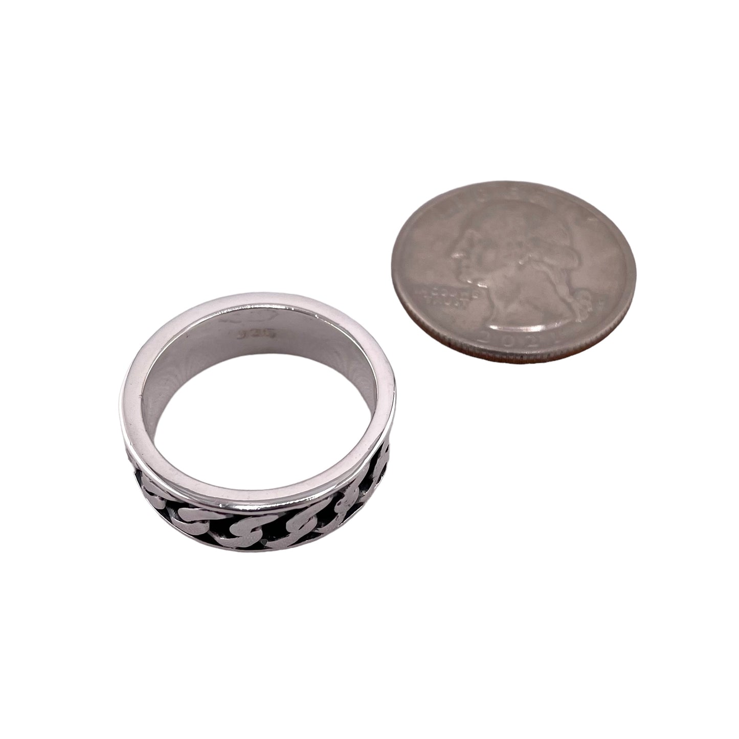 Curb Chain Band Ring Sterling Silver