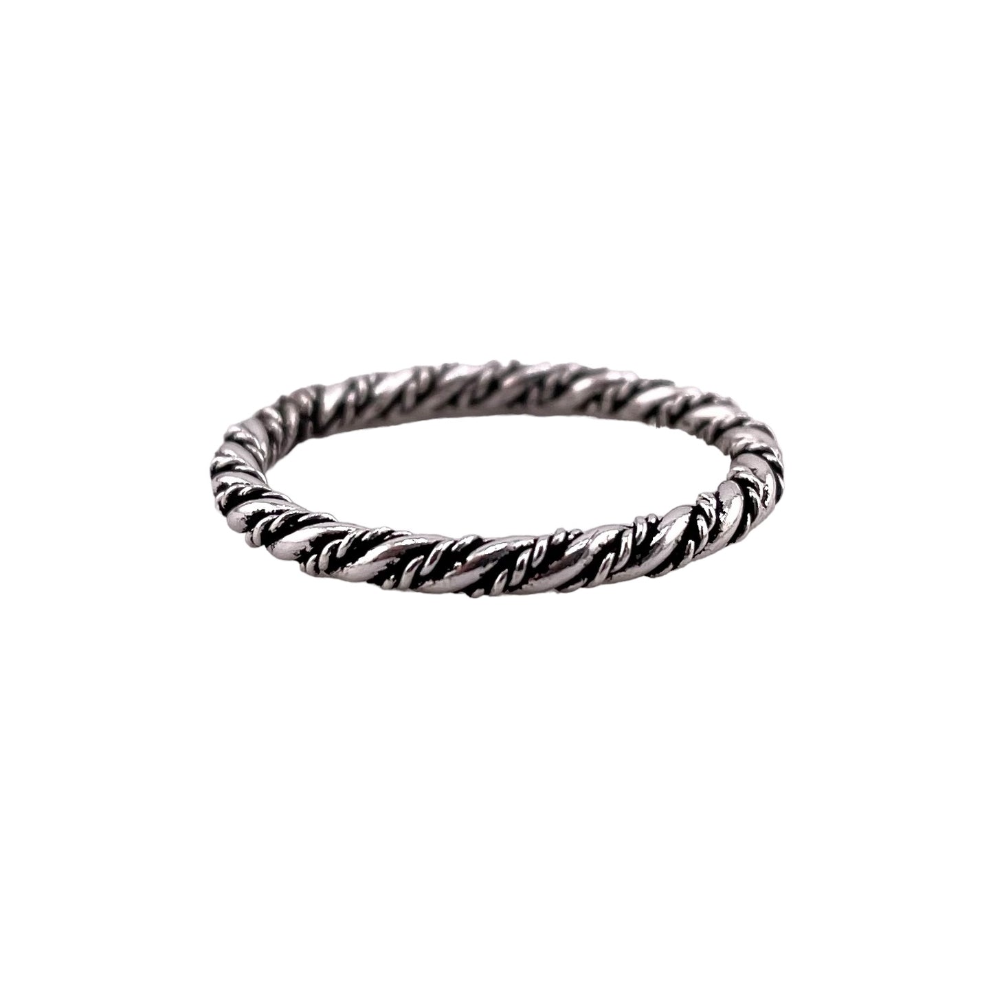 Rope Twist 2.4mm Band Ring Sterling Silver