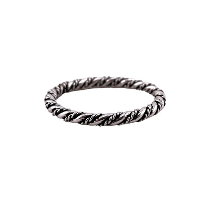 Rope Twist 2.4mm Band Ring Sterling Silver