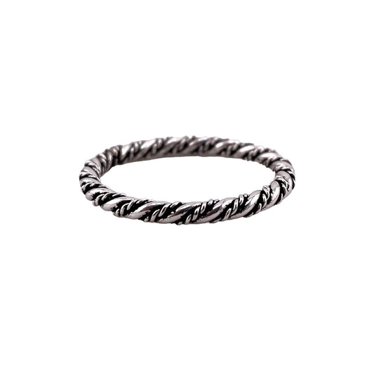 Rope Twist 2.4mm Band Ring Sterling Silver