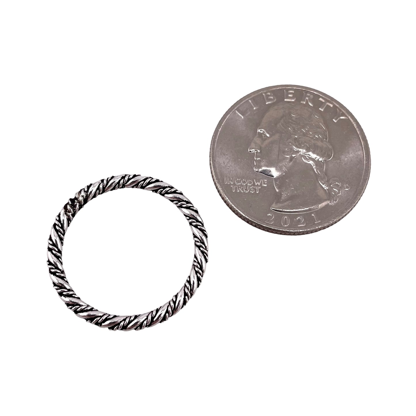 Rope Twist 2.4mm Band Ring Sterling Silver