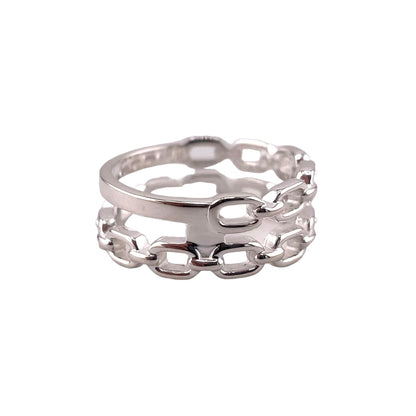 Chain Link Style 8mm Ring Sterling Silver