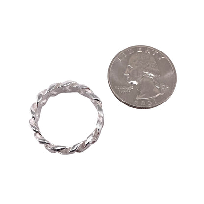 Curb Chain 6mm Band Ring Sterling Silver