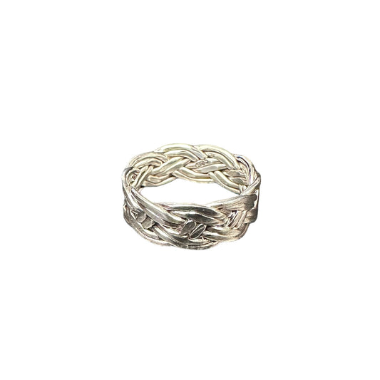 Braided Rope 8mm Band Ring Sterling Silver