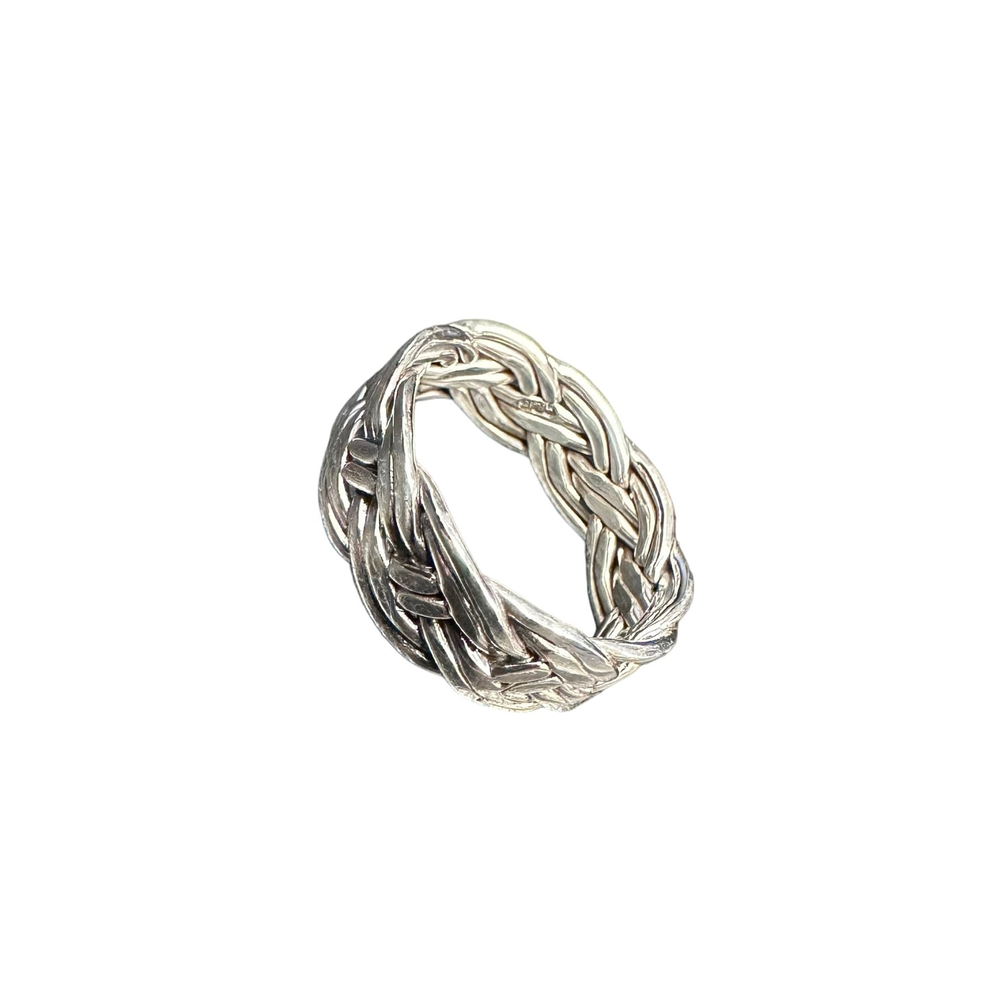 Braided Rope 8mm Band Ring Sterling Silver
