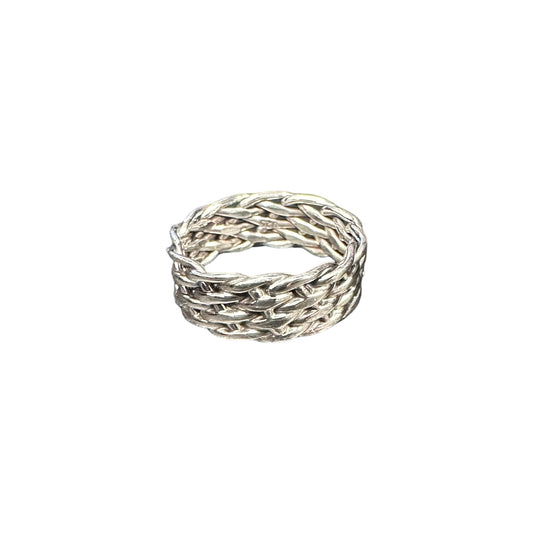 Braided 8mm Band Ring Sterling Silver