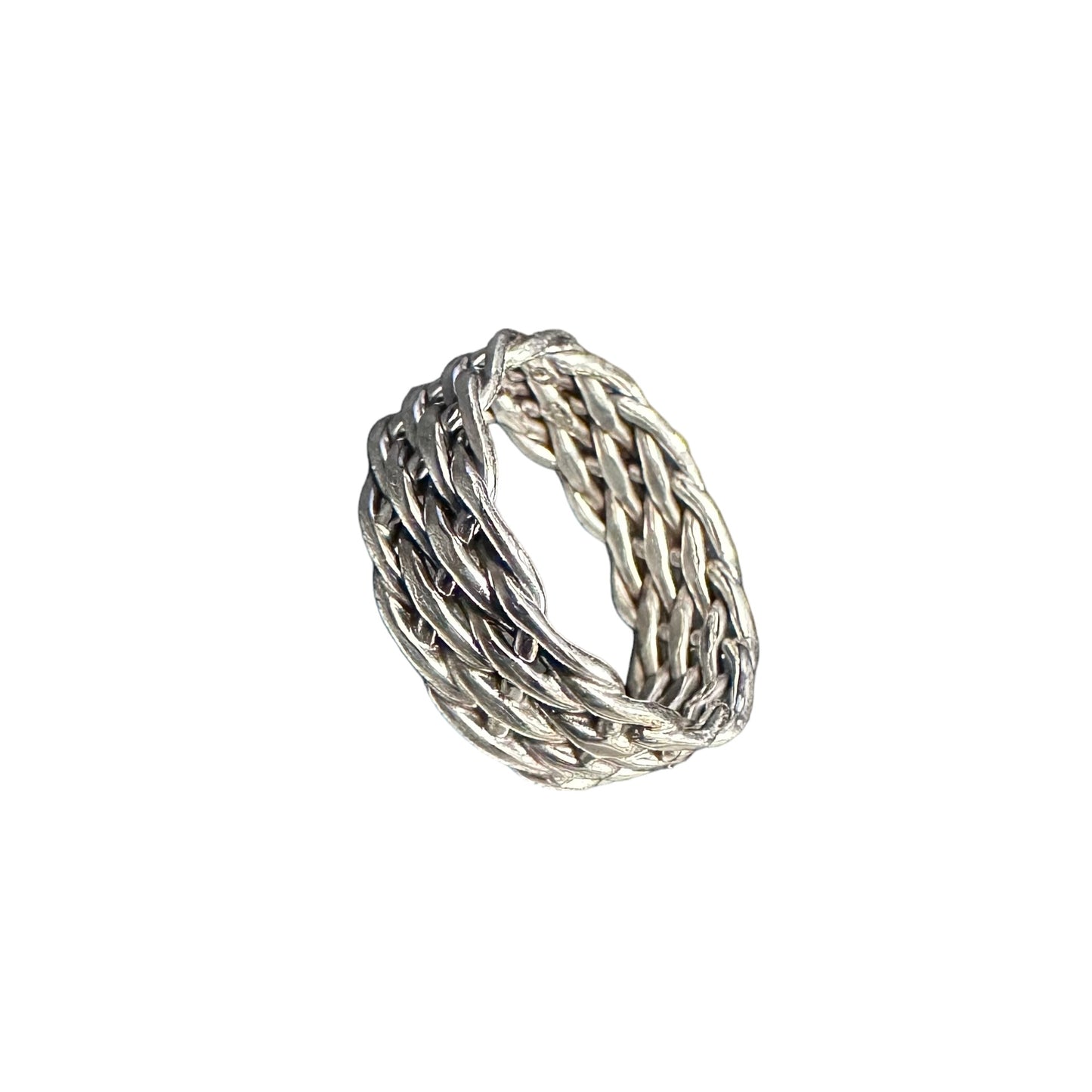 Braided 8mm Band Ring Sterling Silver
