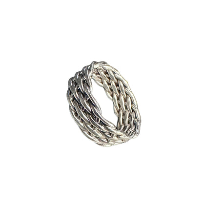 Braided 8mm Band Ring Sterling Silver