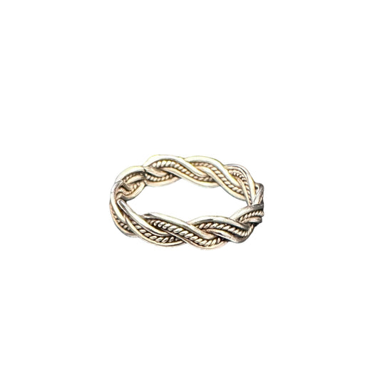 Braided Rope Twist 5mm Band Ring Sterling Silver