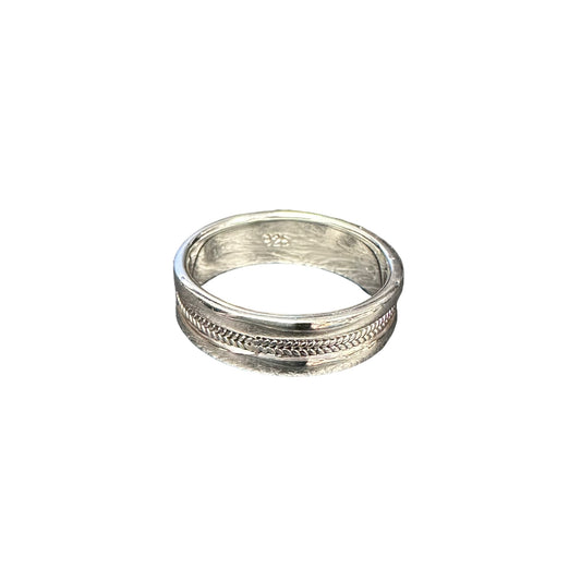 Double Rope 7mm Band Ring Sterling Silver