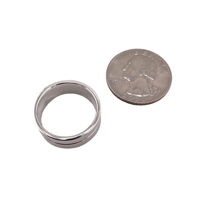 Oxidized Line 8mm Band Ring Sterling Silver