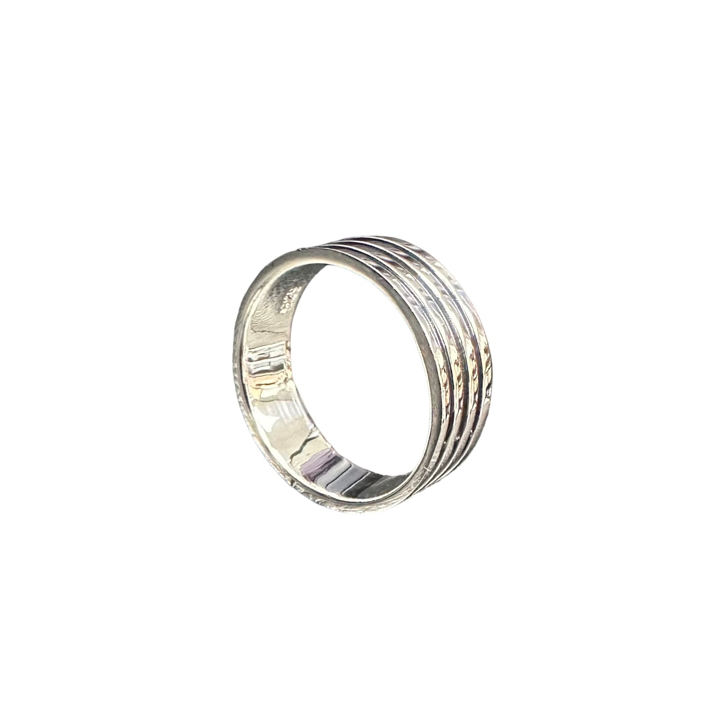 4-Row 8mm Band Ring Sterling Silver