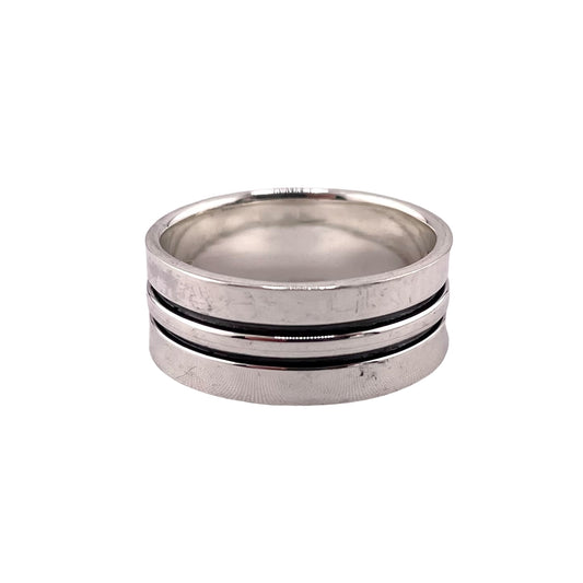 3-Row 8mm Band Ring Sterling Silver