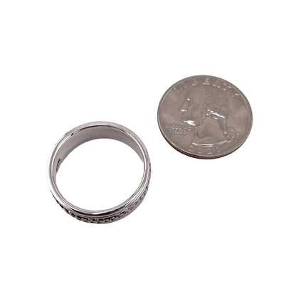 Double Rope 7mm Band Ring Sterling Silver