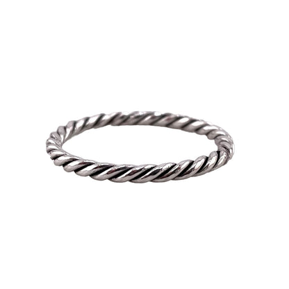 Rope 2mm Band Ring Sterling Silver