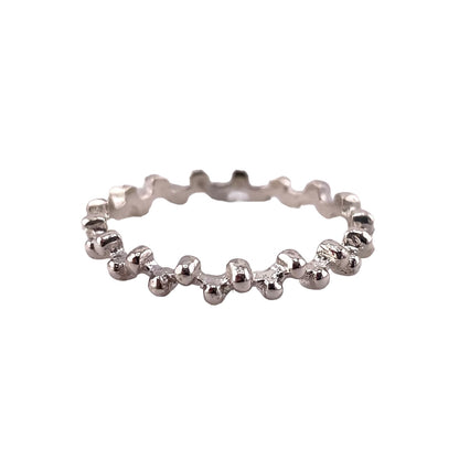 Ball Dot Zig Zag 3mm Band Ring Sterling Silver