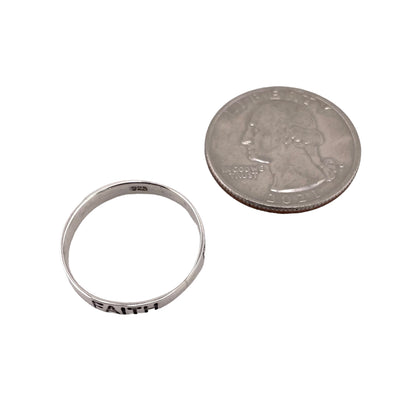Faith 3mm Band Ring Sterling Silver