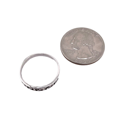 Greek Key 4mm Band Ring Sterling Silver
